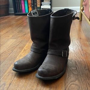 Frye Dark Brown Leather Engineer Boots